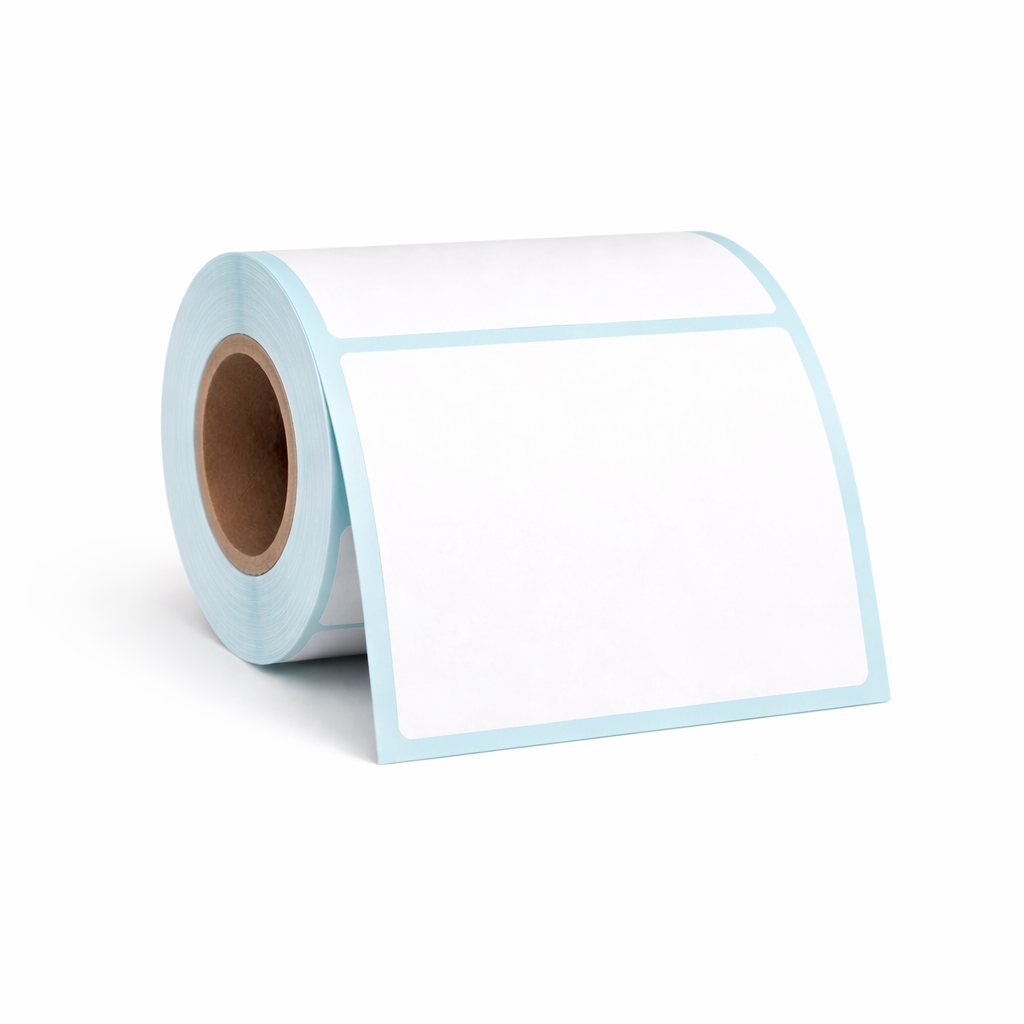 Roll of white 100 × 70 mm direct thermal labels