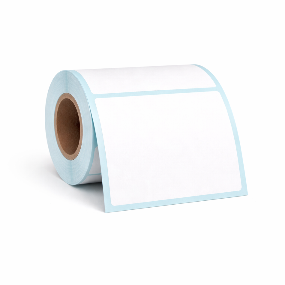Roll of white 100 × 70 mm direct thermal labels