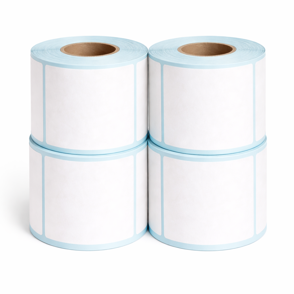 Four rolls of 100 × 100 mm shipping labels
