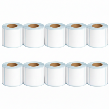 Ten rolls of 100 × 100 mm shipping labels