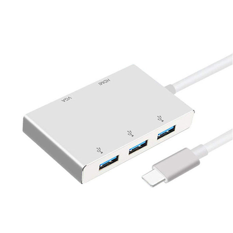 5-in-1 USB 3.1 Type-C Hub with 4K HDMI, VGA & 3x USB 3.0