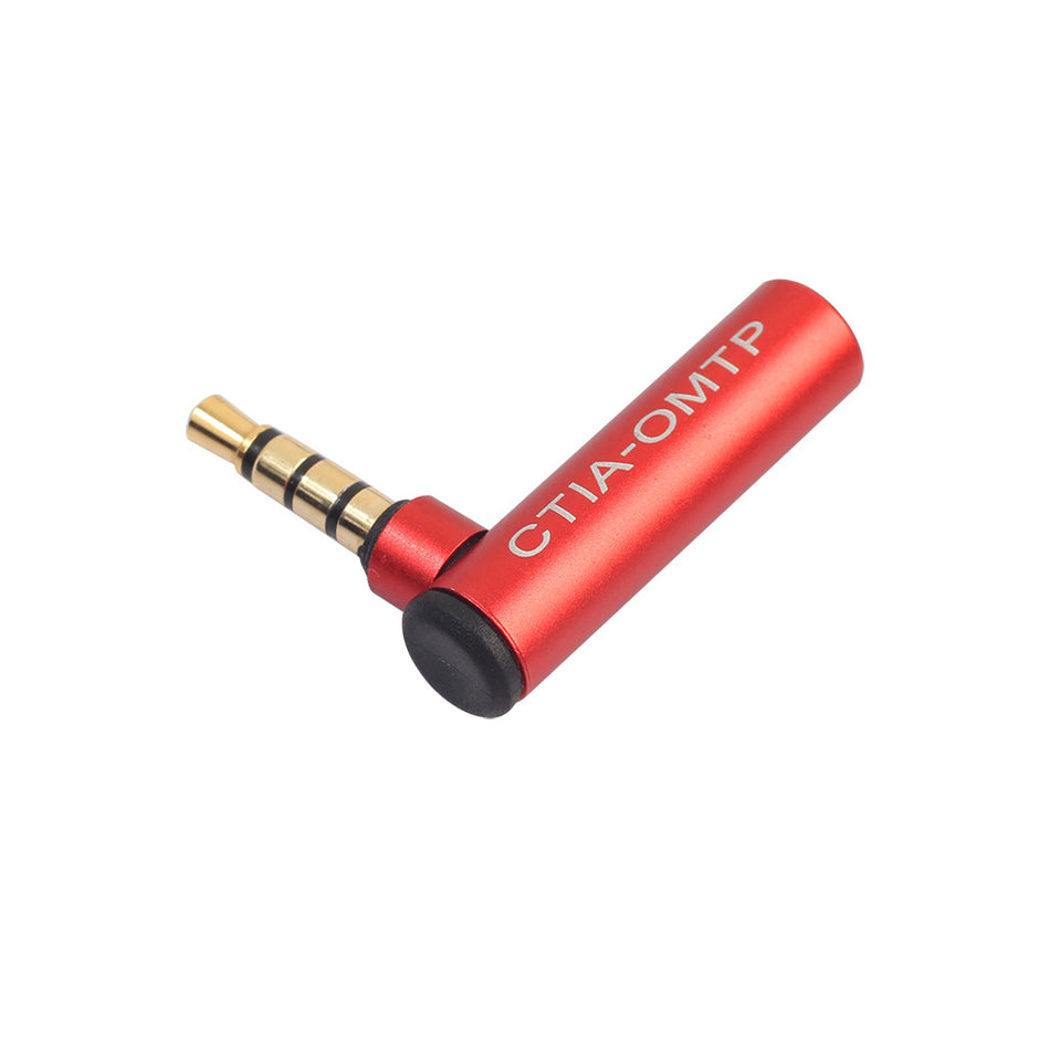 3.5mm Right-Angle TRRS Bi-Directional Adapter – CTIA to OMTP Converter