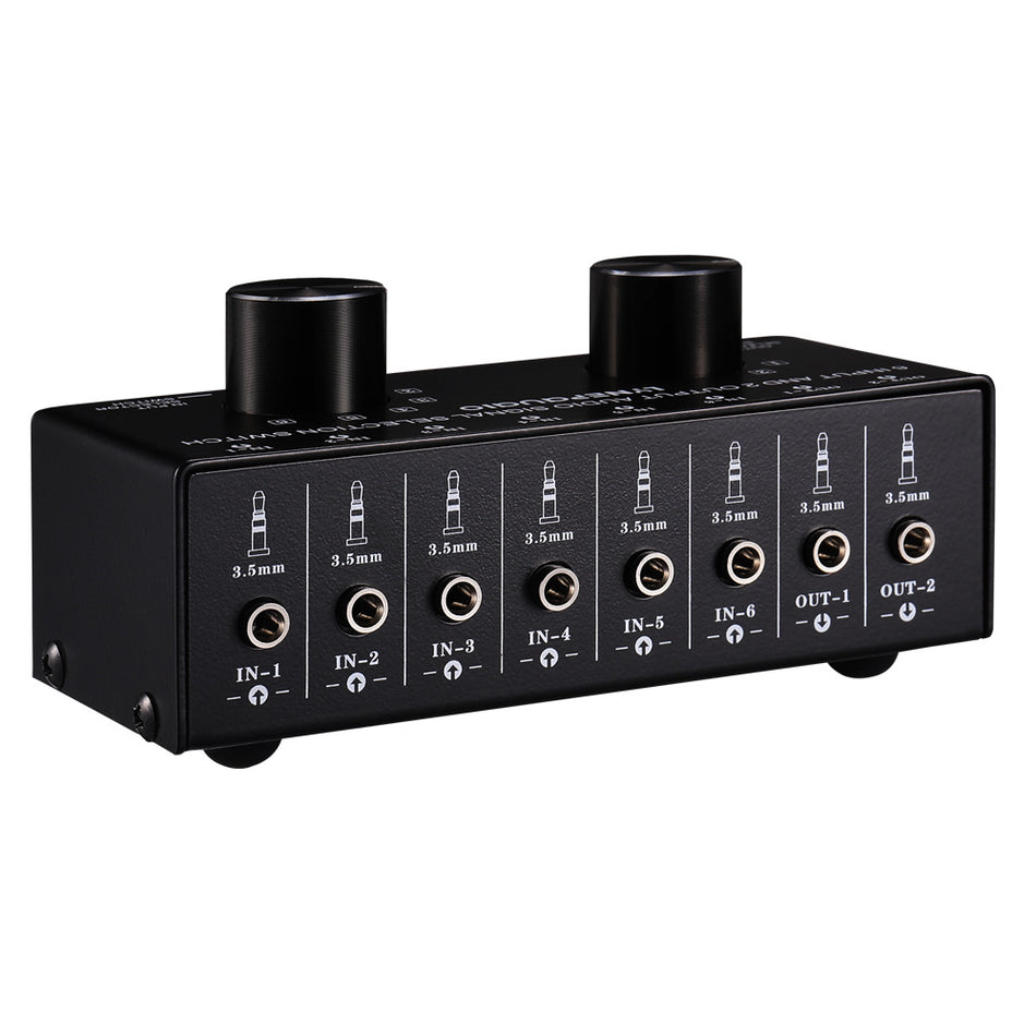 Bi-Directional 6x2 Way 3.5mm Stereo Audio Switch