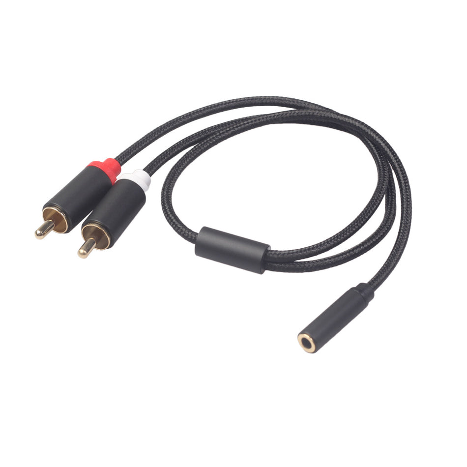 3.5mm Female to 2RCA Male Audio Adapter Cable