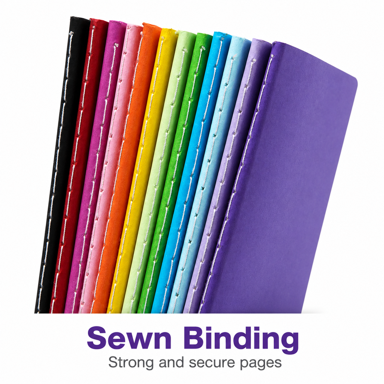 12 Pack A5 Sewn-Binding Colourful Notebook Set – product image 3