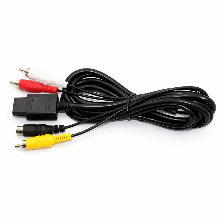 1.8m 2-in-1 AV and S-Video Cable for Super Nintendo, Nintendo 64, and GameCube