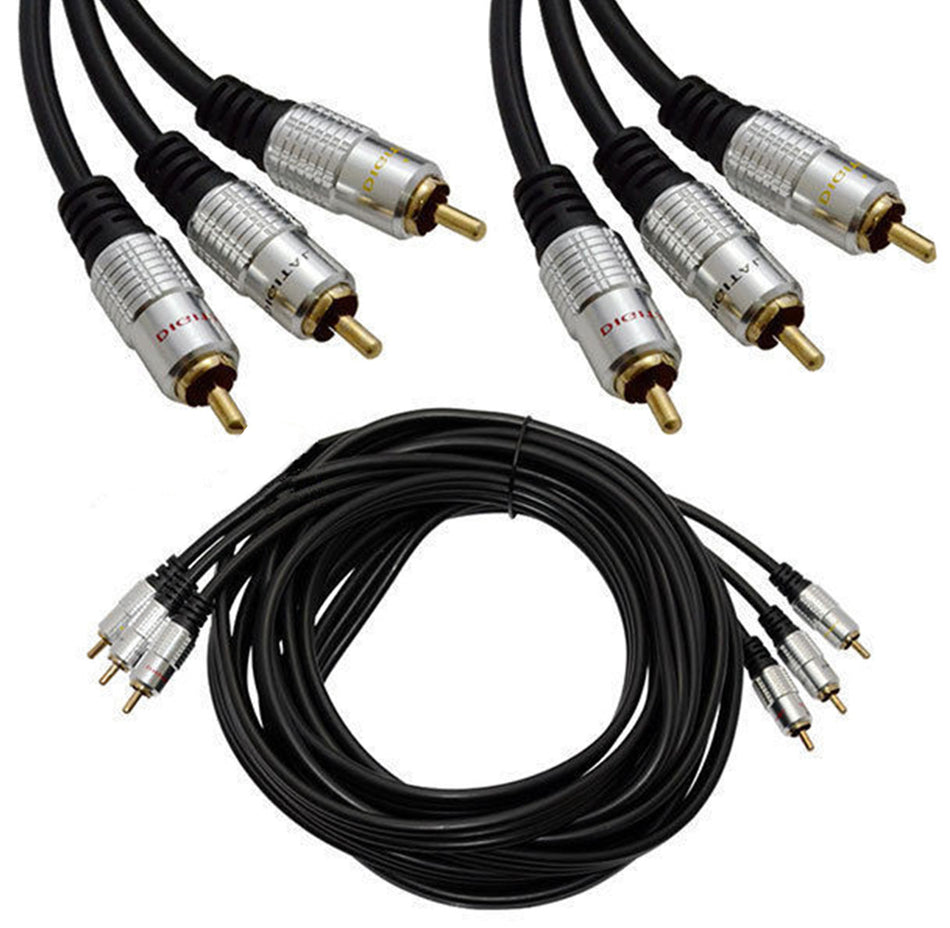 3RCA to 3RCA Composite Video and Audio Extension Cable