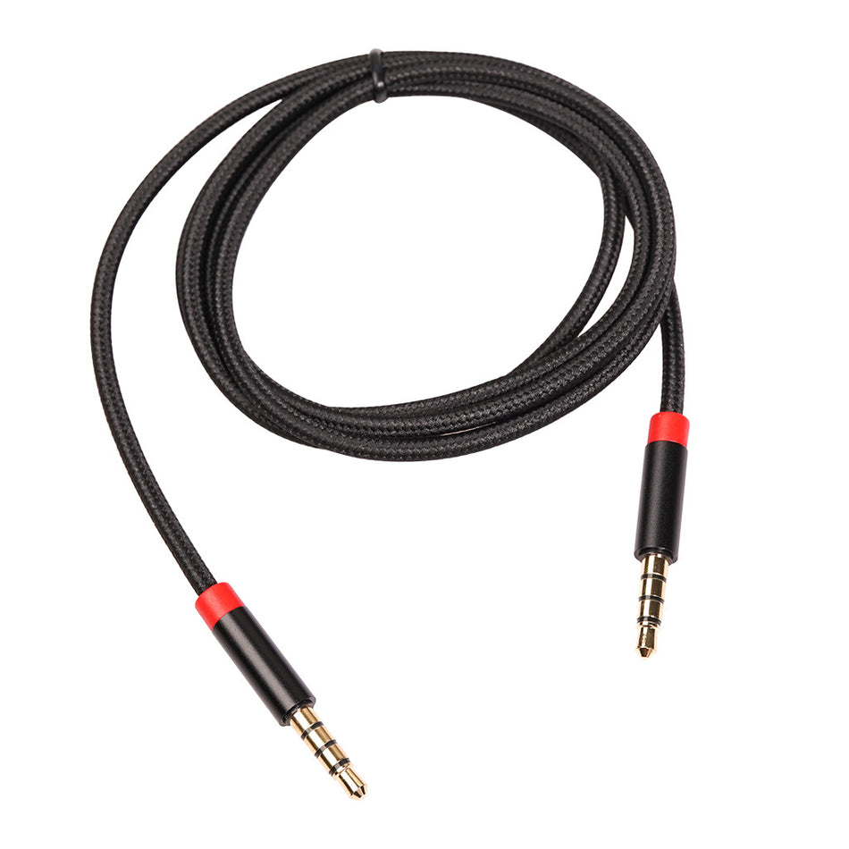 3.5mm 4-Pole TRRS Audio Cable (Male to Male) – All Copper, Supports Mic