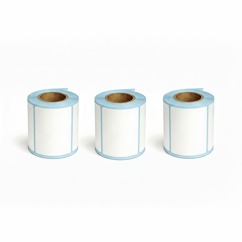 Three rolls of 70 × 40mm white direct thermal labels
