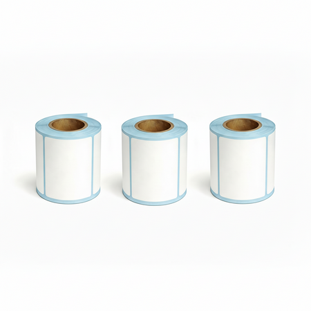 Three rolls of 70 × 40mm white direct thermal labels