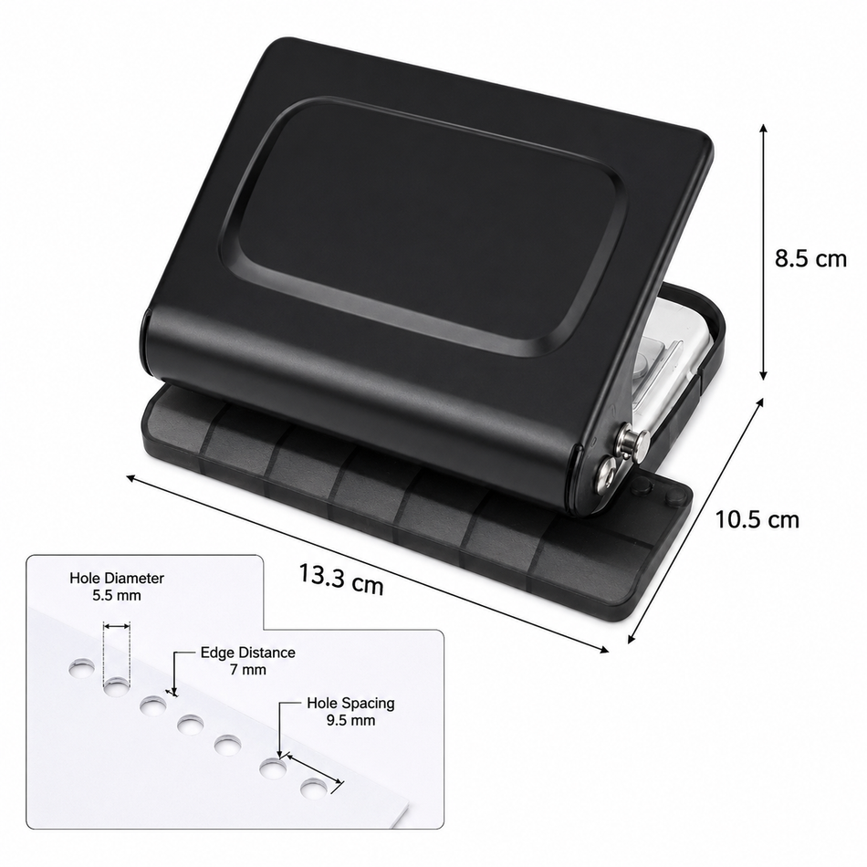 10-Hole Manual Paper Punch for A4 B5 A5 Binders – product image 2