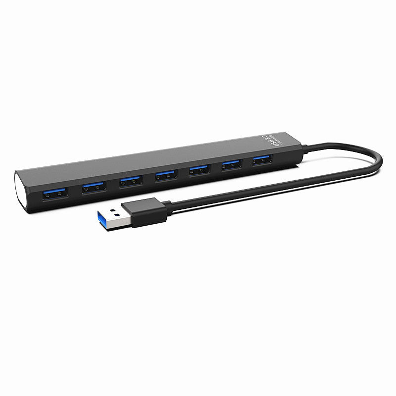 USB-A connector and seven-port hub
