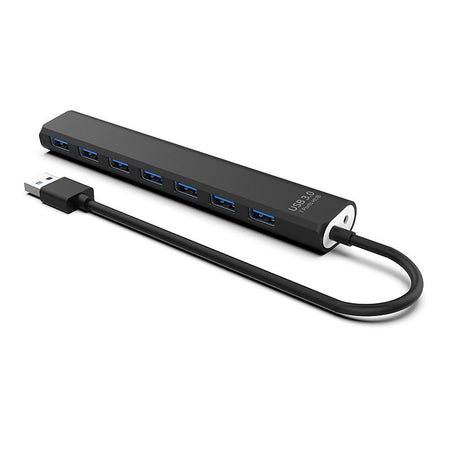Angled view of seven-port USB 3.0 hub