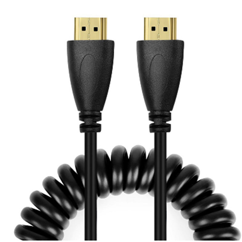 Coiled HDMI v1.4 Cable – Type-A Male to Male, High-Speed with Ethernet, Stretchable Design