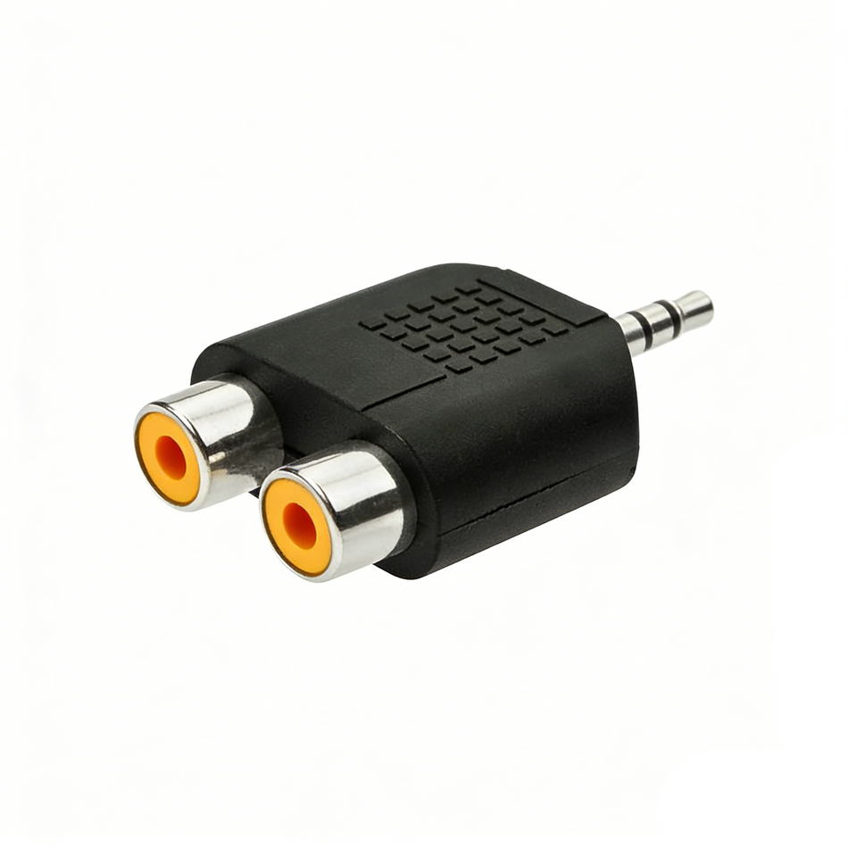 3.5mm Male to Dual RCA Female Audio Adapter – 2 RCA to 3.5mm Stereo Adaptor