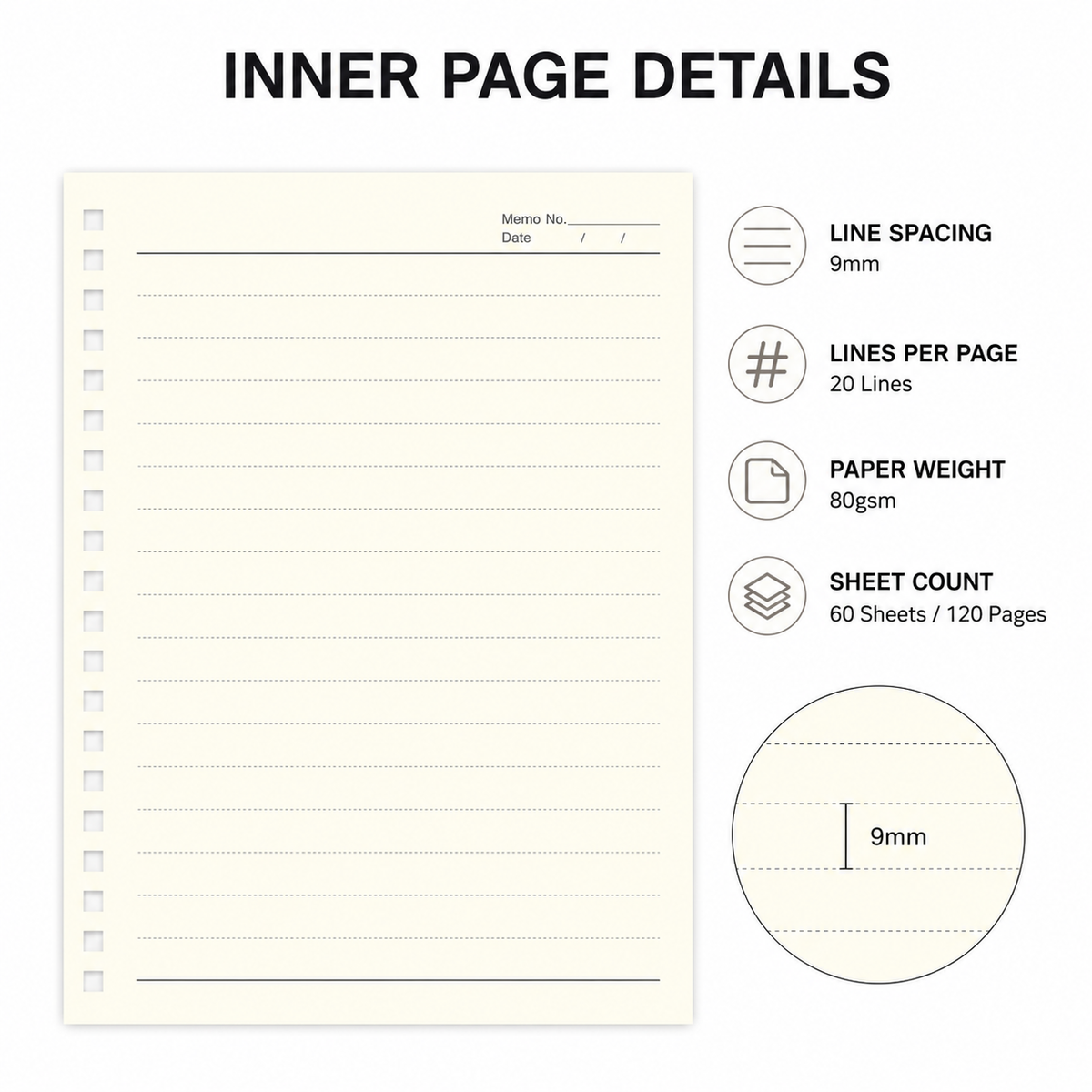 9 Pack A5 Spiral Notebooks – Thick Ruled Kraft Paper Journals – product image 5