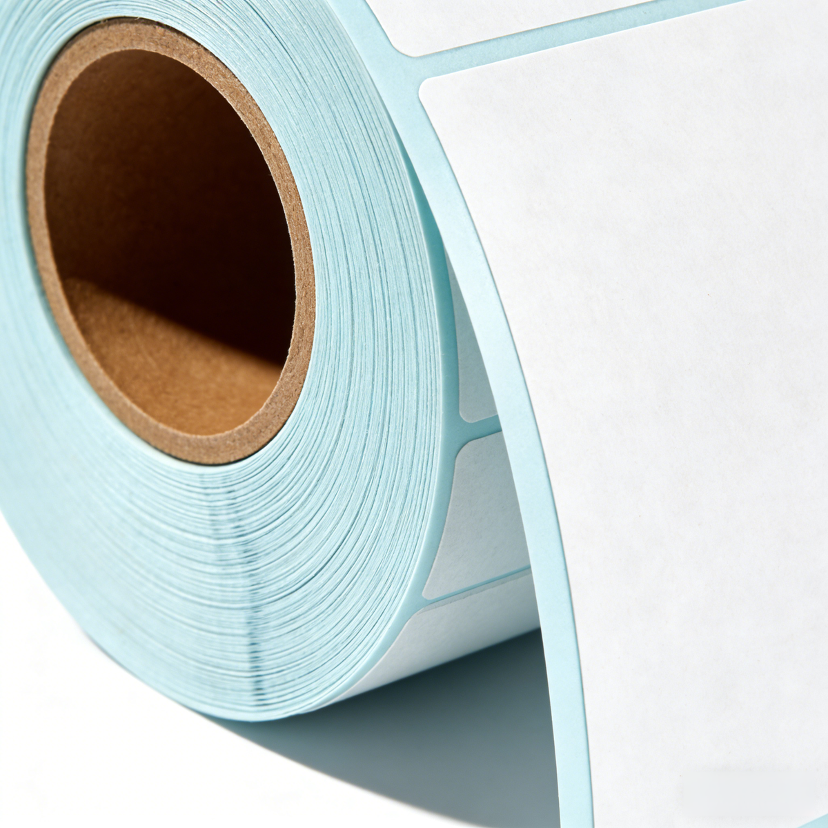 Perforation between white direct thermal shipping labels