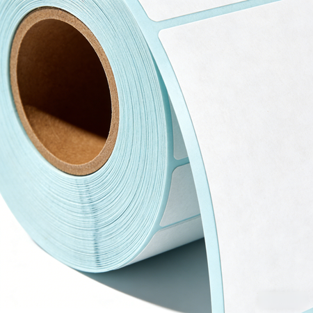 Perforation between white direct thermal shipping labels