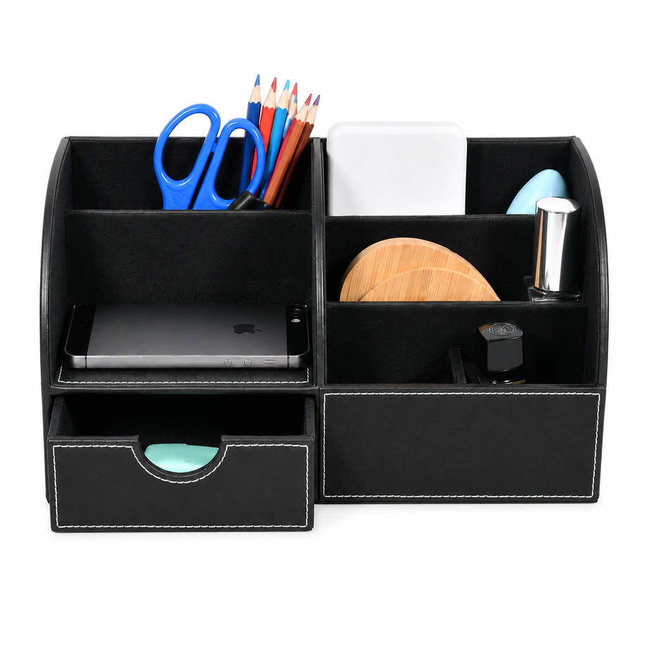 Desk Organiser with Drawer and Multi-Compartment Storage