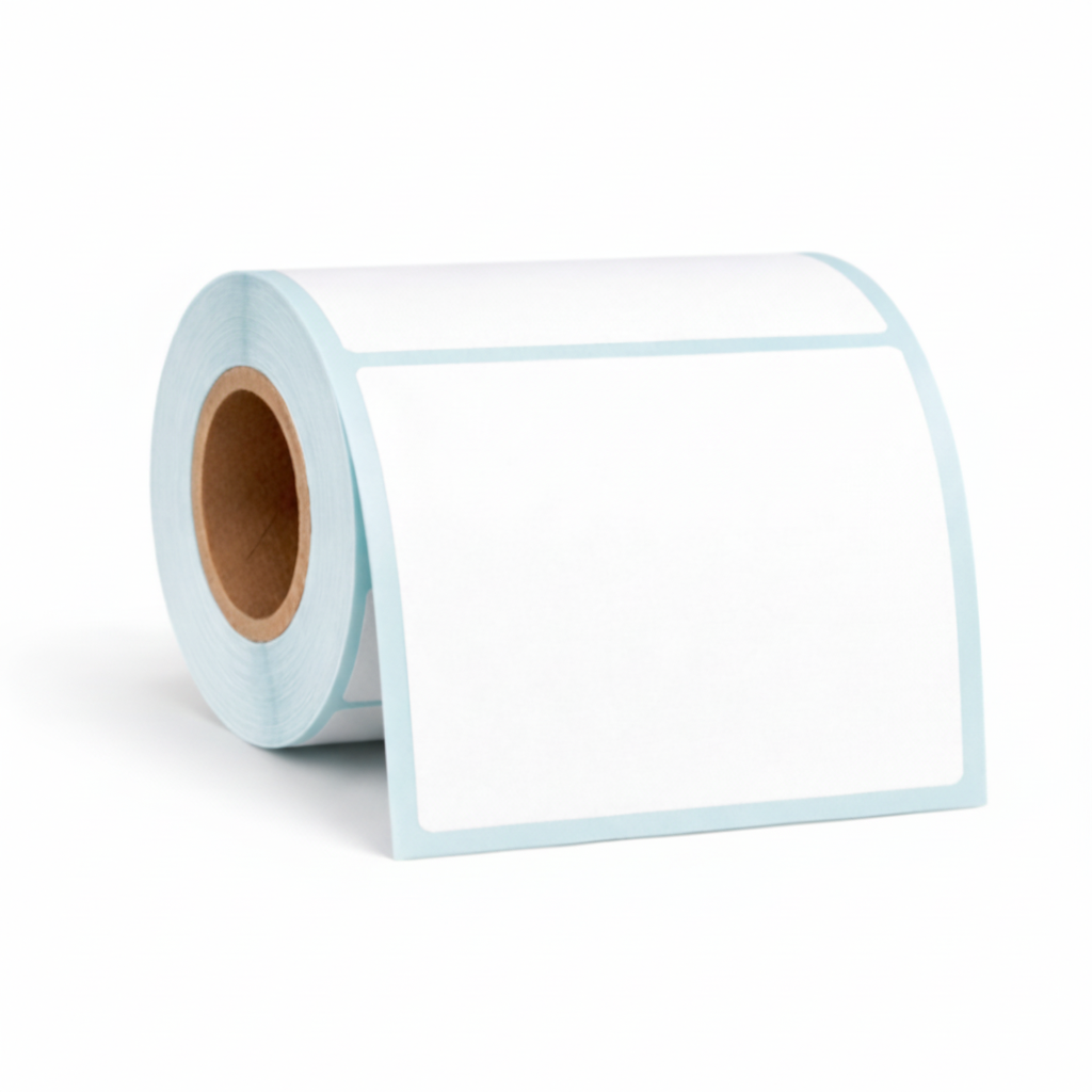 Roll of 40 × 30mm white direct thermal shipping labels