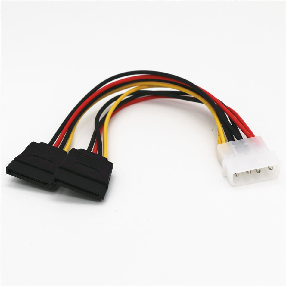 4-Pin Molex to Dual 15-Pin SATA Power Splitter Adapter Cable – SATA 2 / SATA 3 Compatible