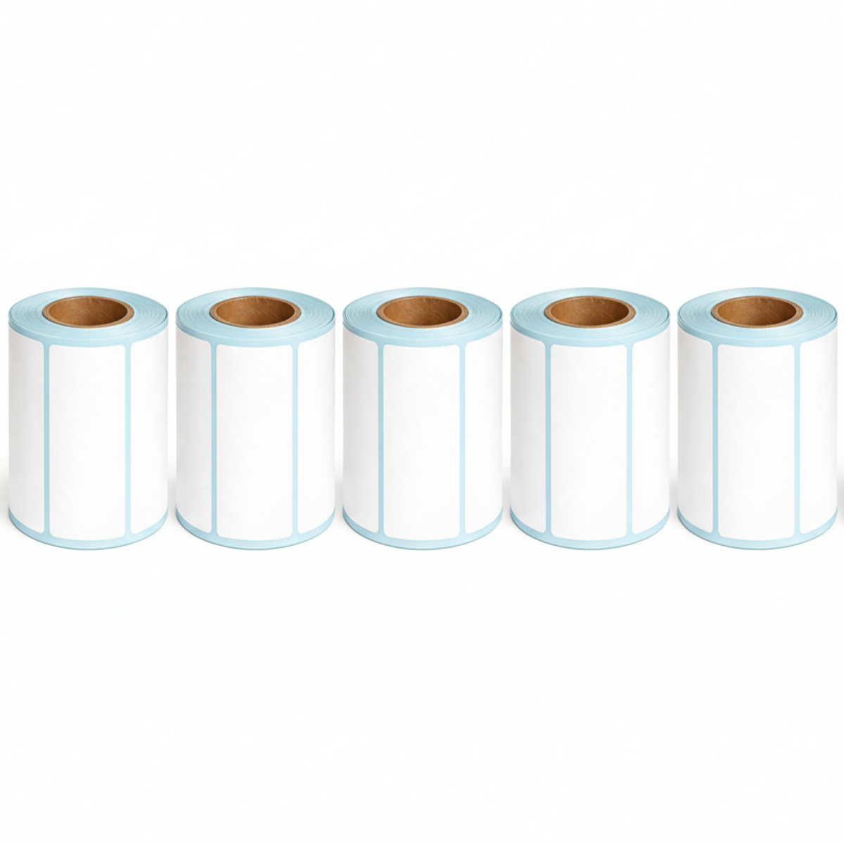 Five rolls of 60 × 40mm white direct thermal labels