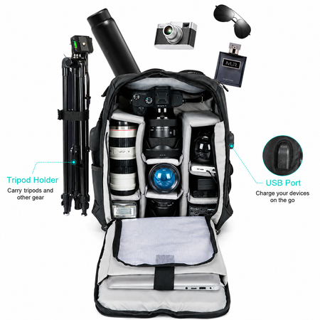 Waterproof Camera Backpack for DSLR Mirrorless Cameras and Mavic Drone with Laptop Compartment – product image 2