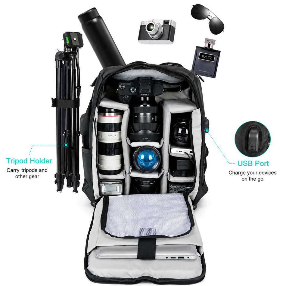 Waterproof Camera Backpack for DSLR Mirrorless Cameras and Mavic Drone with Laptop Compartment – product image 2