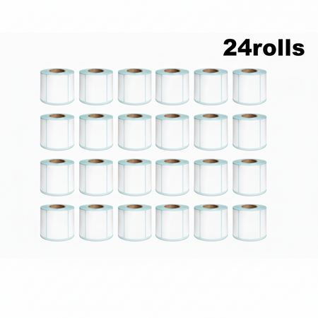 Twenty-four rolls of 50 × 40mm white direct thermal labels