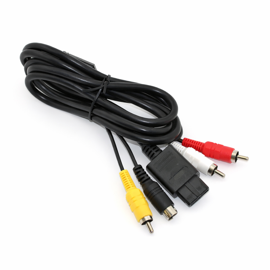 1.8m 2-in-1 AV and S-Video Cable for Super Nintendo, Nintendo 64, and GameCube