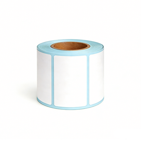 Single roll of 50 × 30mm white direct thermal labels