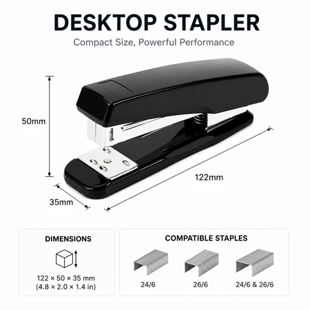 Heavy Duty Metal Desktop Stapler with 20-Sheet Capacity – product image 3