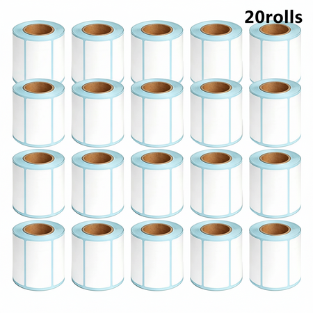 Twenty rolls of 50 × 30mm white direct thermal labels