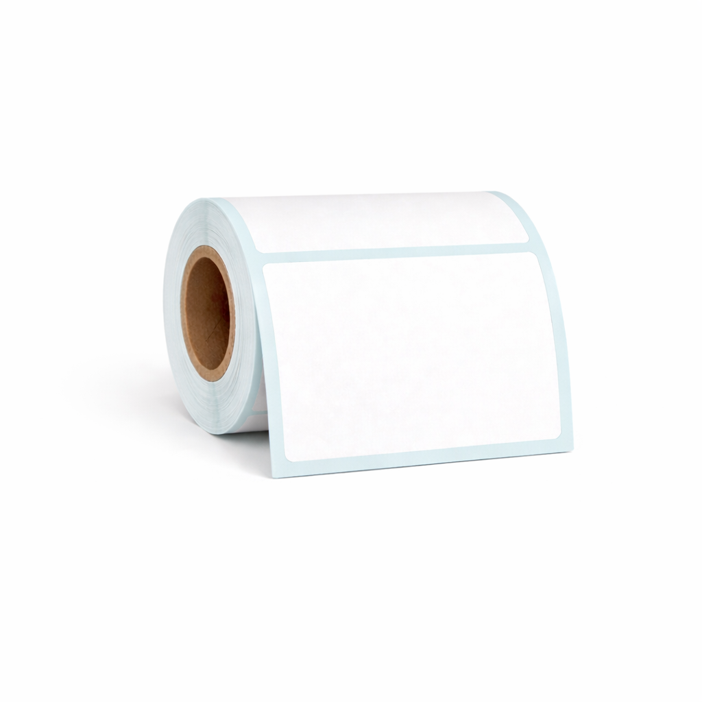 Roll of 70 × 50mm white direct thermal shipping labels