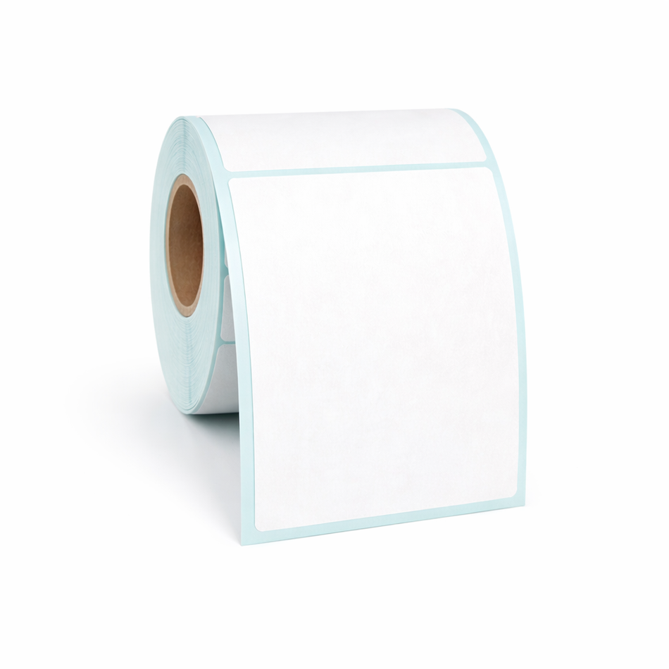 Roll of white 100 × 150 mm direct thermal labels