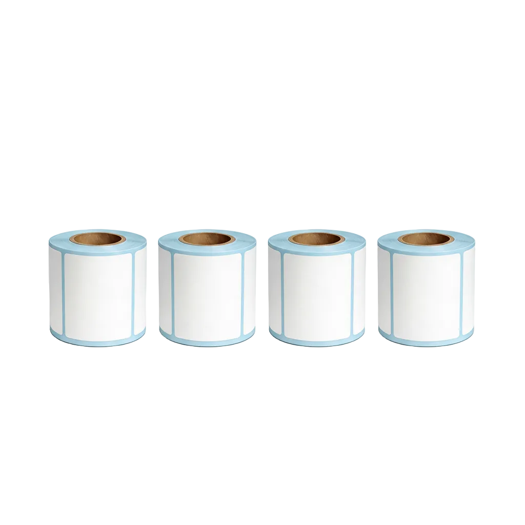 Four rolls of 70 × 50mm white direct thermal labels