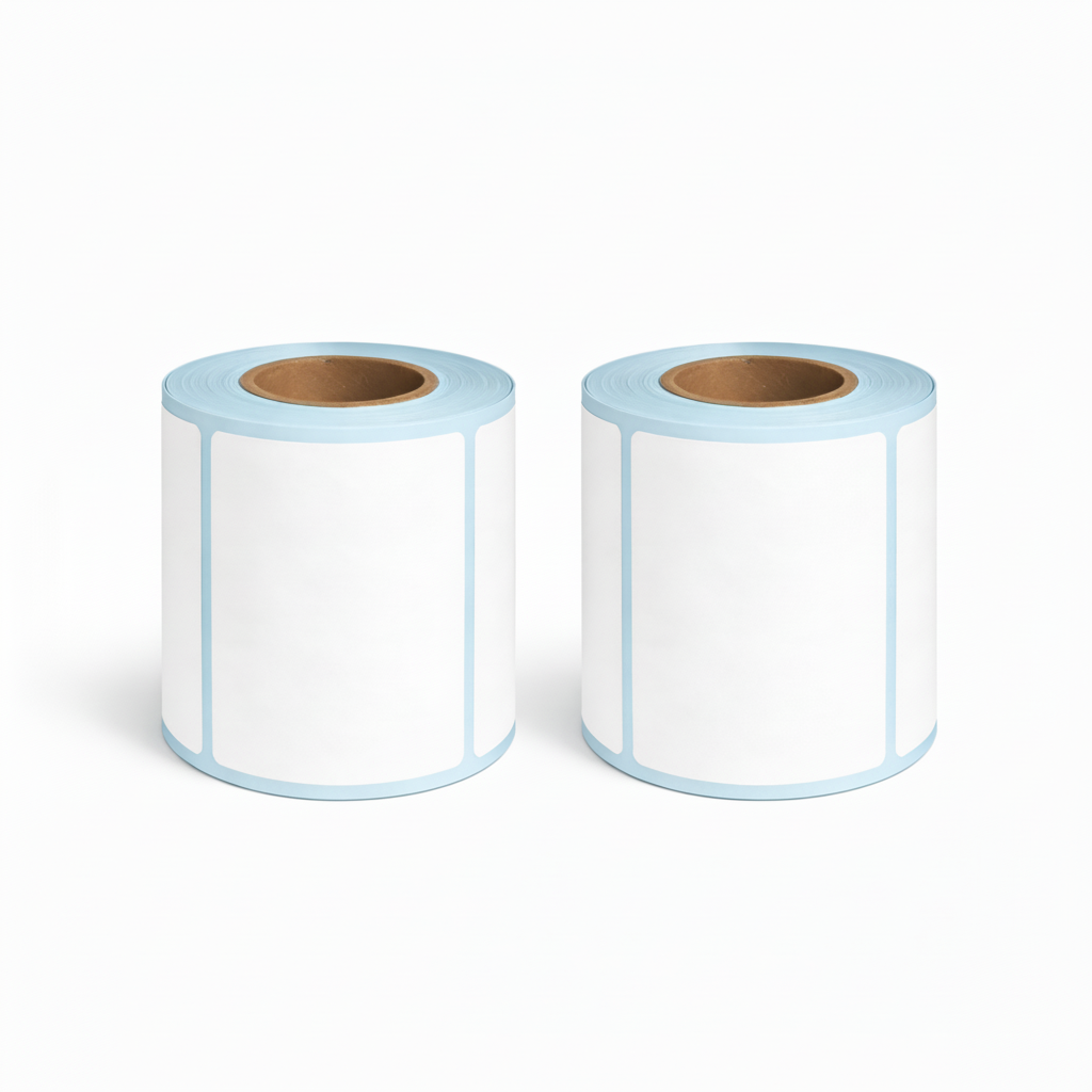 Two rolls of 80 × 40mm white direct thermal labels