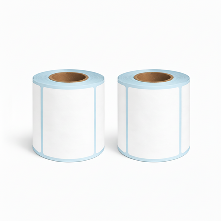 Two rolls of 80 × 40mm white direct thermal labels