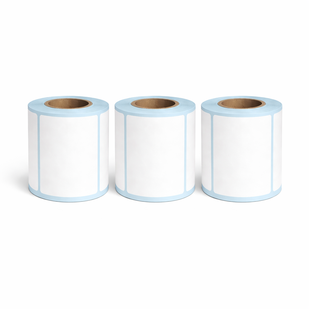 Three rolls of 80 × 60mm white direct thermal labels