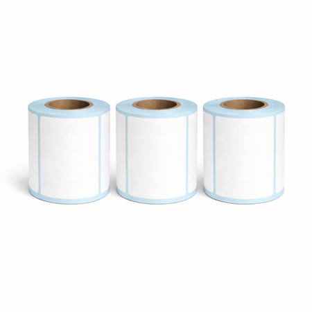 Three rolls of 80 × 60mm white direct thermal labels