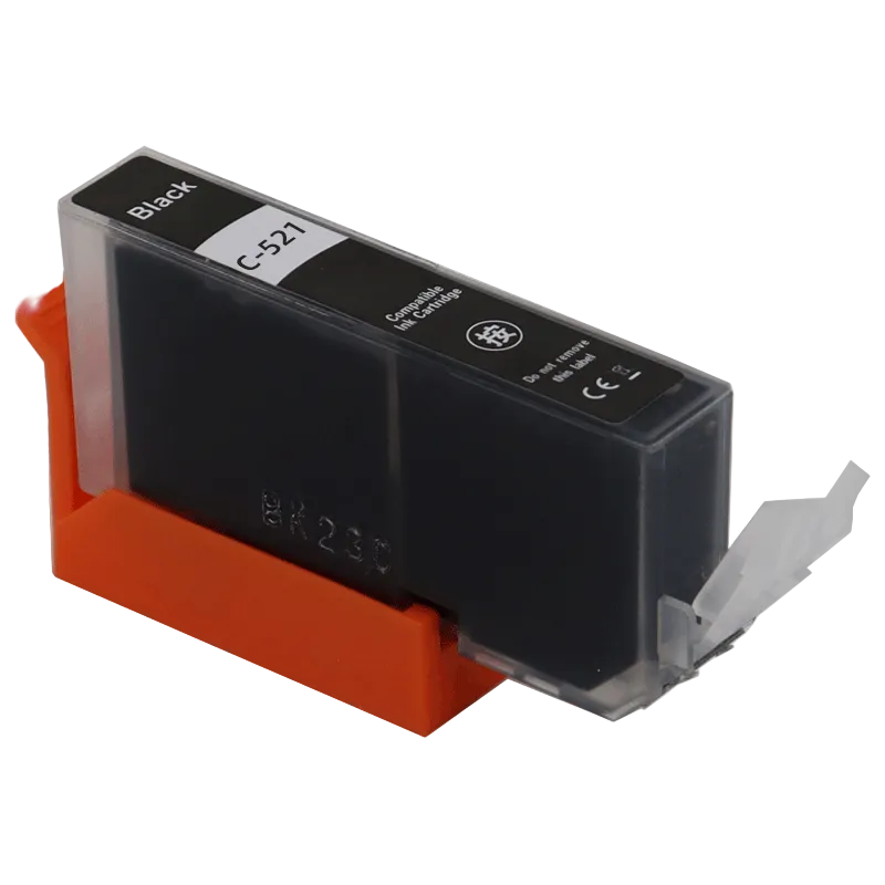 Compatible Canon CLI-521BK Black Inkjet (with Chip)