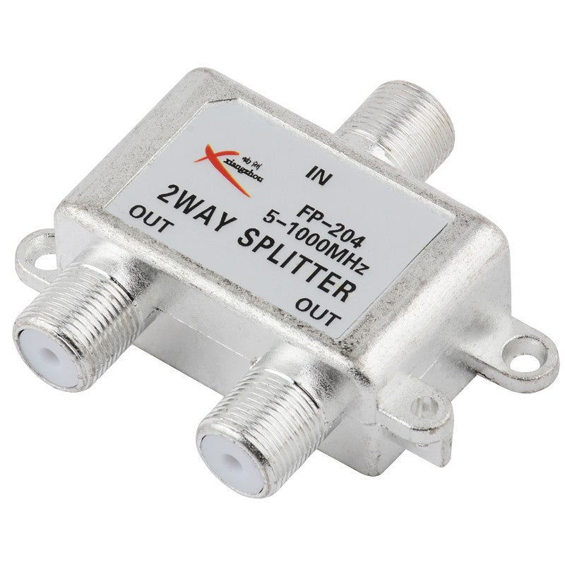 2-Way F-Type Coaxial Signal Splitter, 5–2400MHz, Weatherproof, 1 In 2 Out