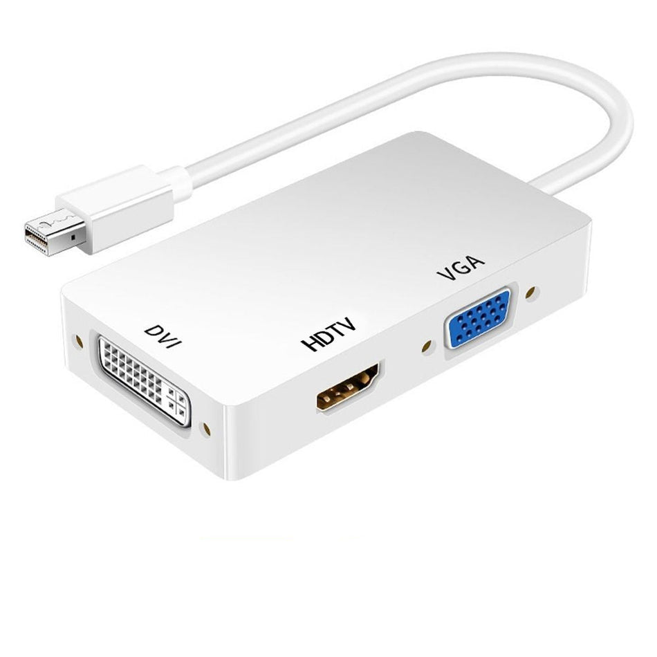 15cm 3-in-1 Mini DisplayPort to VGA / DVI / HDMI Adapter