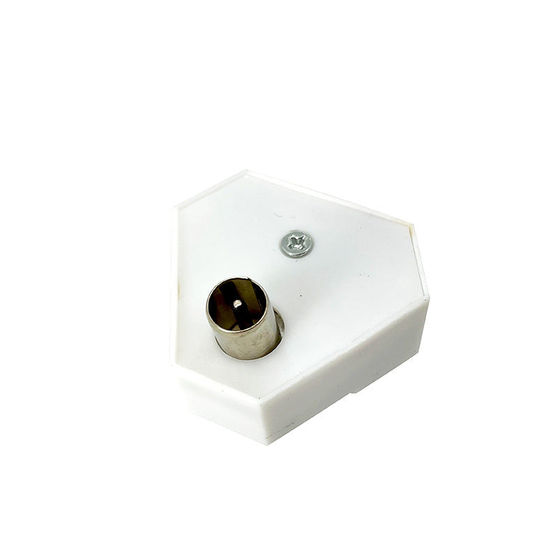 2-Way PAL TV Antenna Splitter, 1 Male to 2 Female, 9.5mm RF Adapter, Nickel-Plated