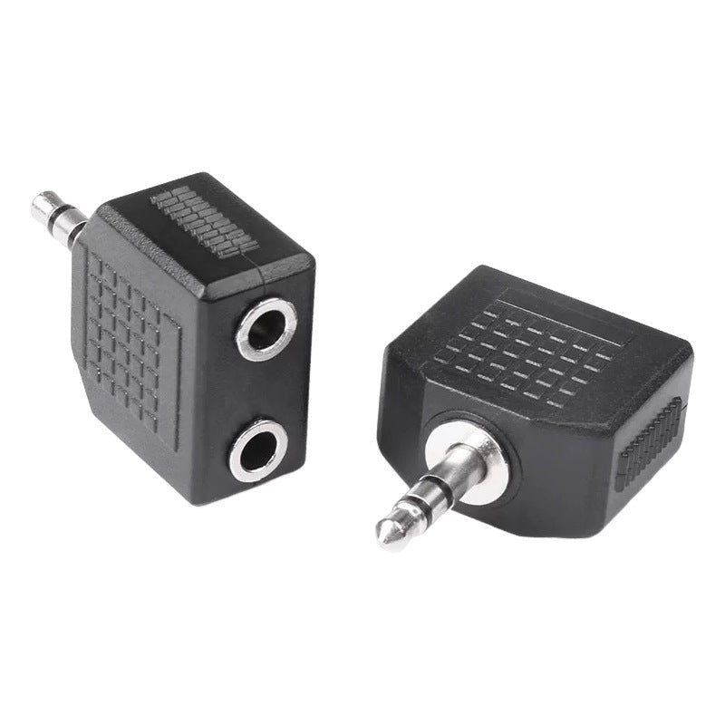 3.5mm Stereo Audio Splitter Adapter – 1 Male to 2 Female (Pack of 2)