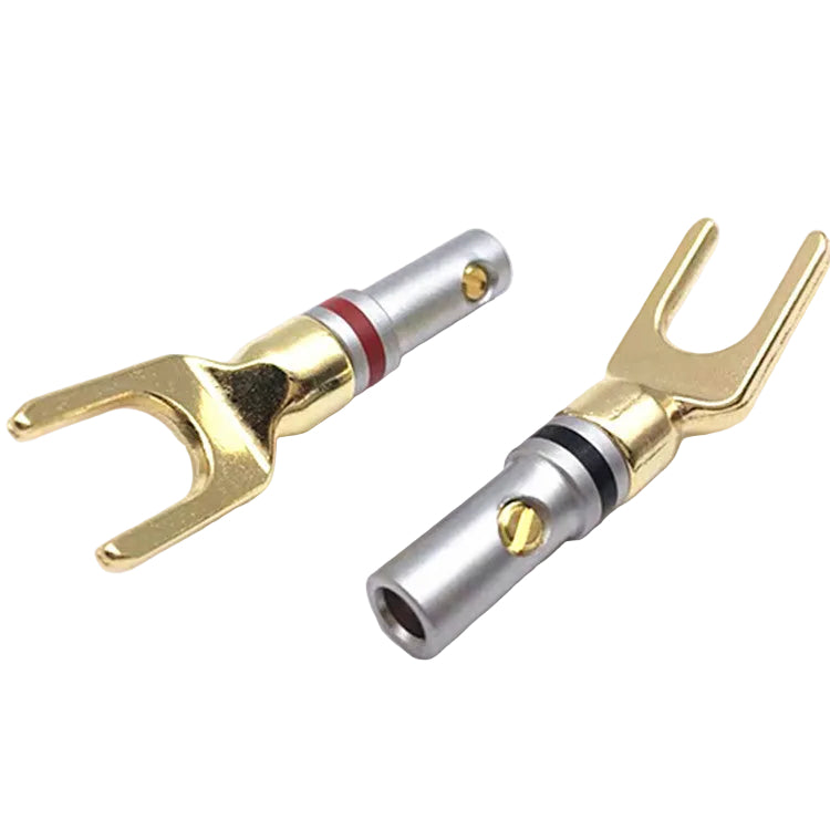 Gold Plated Speaker Spade Plugs (Set of 2, 4mm)