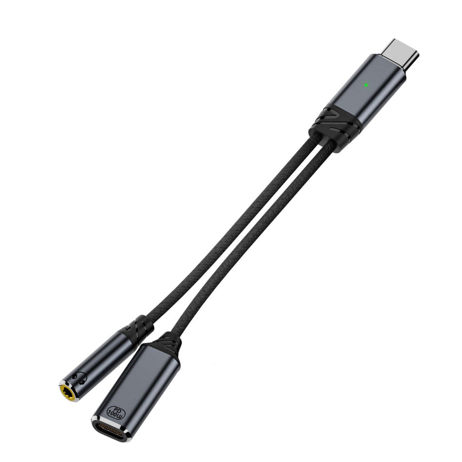 100W PD Fast Charging & Audio Adapter – USB-C to 3.5mm 2-in-1 Cable