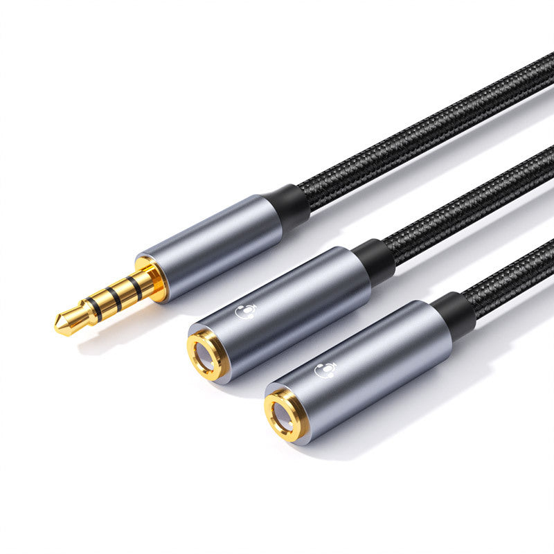 4-Pole TRRS to 3.5mm Stereo & Microphone Splitter Cable (Male to 2x Female)