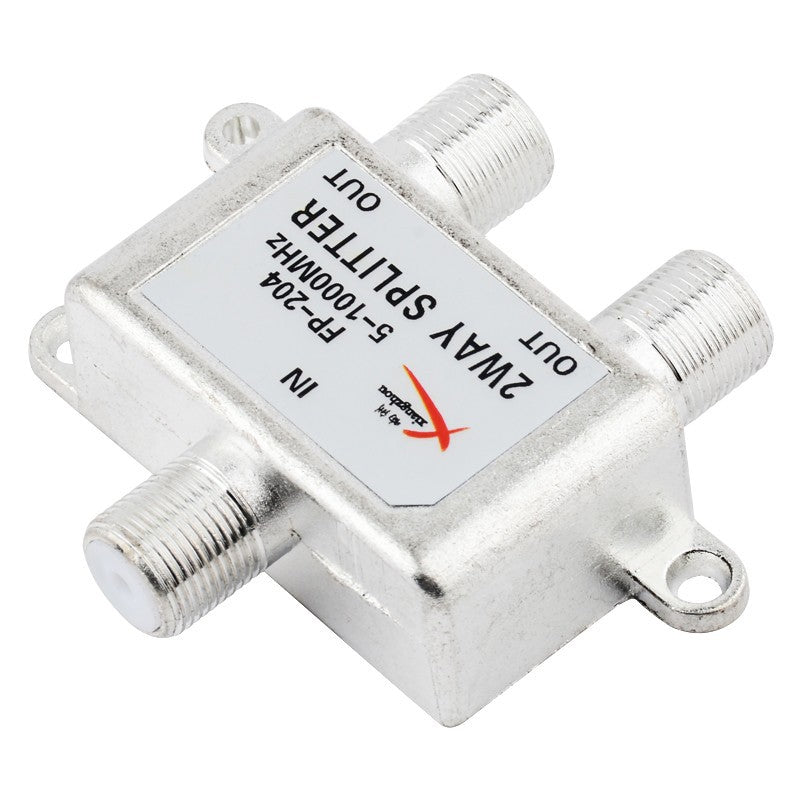 2-Way F-Type Coaxial Signal Splitter, 5–2400MHz, Weatherproof, 1 In 2 Out