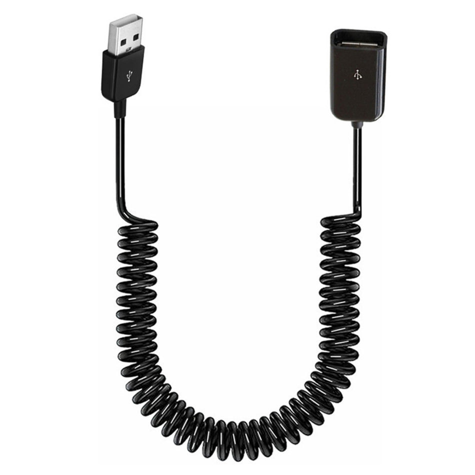 USB 2.0 Coiled Extension Cable – Type A Male to Female